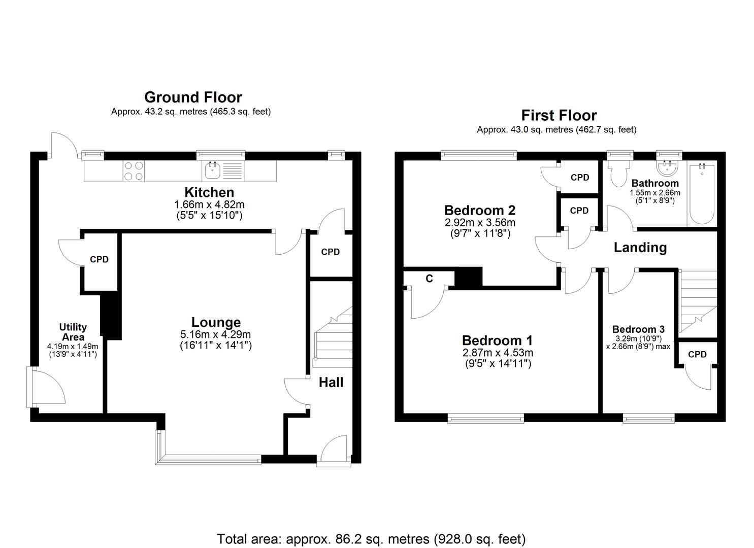 Floorplan.Redesdale Grove, North Shields